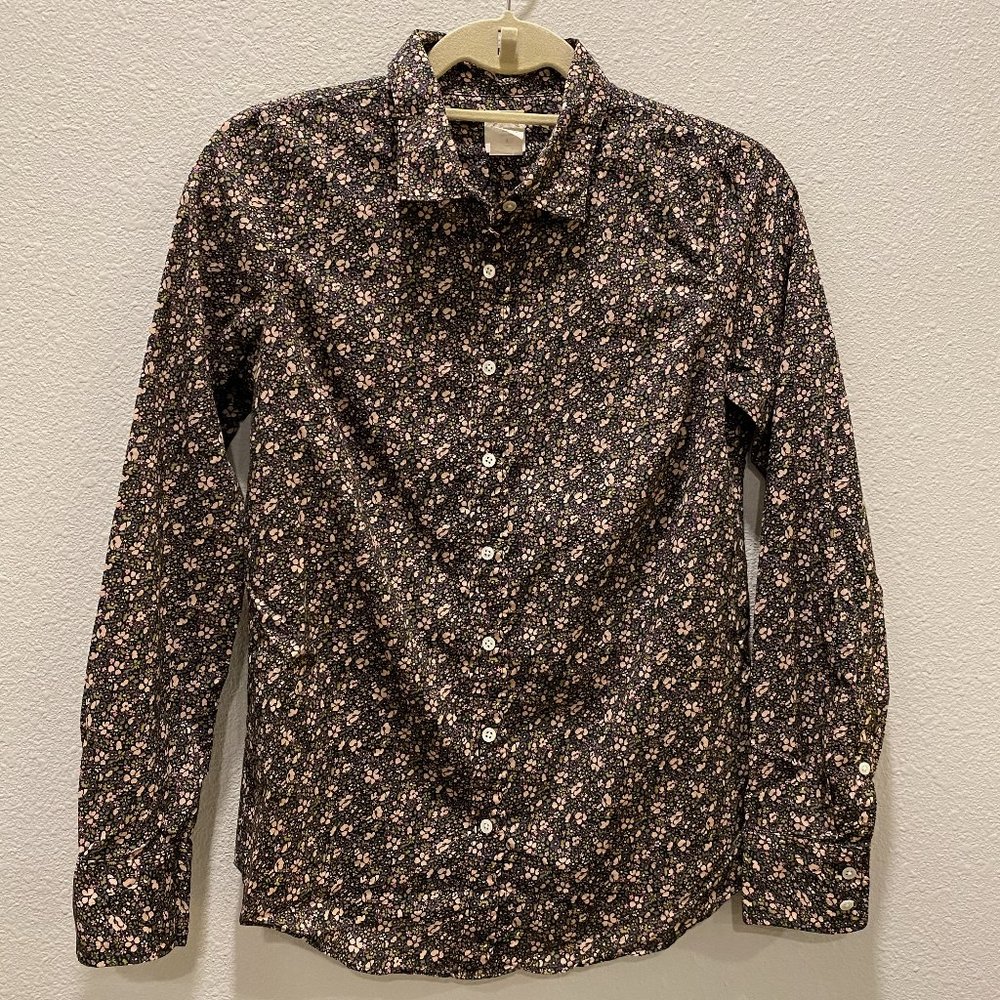 J.CREW Floral Perfect Shirt Button Up Sz 2